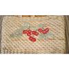 Vintage Cappelli Sequin Cherries Large Straw Bag Handbag Gingham RedPlaid Lining