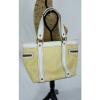 Coach Legacy Woven Straw Leather Purse Shoulder Bag Buckle White EUC #5 small image