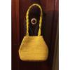 Nice Yellow Shoulder Bag With Rope Style Straps Good Cond. Med Size #1 small image