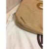 Michael Kors Berkley Natural Gold Straw Clutch Bag Brown Logo Tan NEW Dust Tote #2 small image