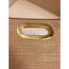 Michael Kors Berkley Natural Gold Straw Clutch Bag Brown Logo Tan NEW Dust Tote #4 small image