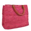 Auth BALENCIAGA Classic Raffia Hand Tote Bag Pink Brown Straw Leather V08045 #2 small image
