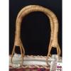 NWT Vintage Woven Straw &amp; Bamboo Handles Bohemian African Market Tote Bag Purse #3 small image