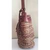 Lucky Brand Kenya Bucket Bag Natural Woven Brown Straw Drawstring Tote w/ FOB! #5 small image