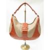 Valentino Bag Catch Croc Embossed Leather and Straw Large Hobo Beige and Coral #1 small image