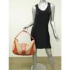 Valentino Bag Catch Croc Embossed Leather and Straw Large Hobo Beige and Coral #3 small image