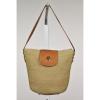 Eric Javits Womens Tan Brown Satchel Bag SZ S Straw Leather Casual Purse Handbag #2 small image