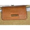 Eric Javits Womens Tan Brown Satchel Bag SZ S Straw Leather Casual Purse Handbag