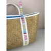 Woven Straw Large Shoulder Tote Purse Beach Bag with Cloth Handle Multi Colored