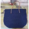 NWT New Merona Target Straw Paper Tote Bag Purse Solid Navy Blue $29.99 Retail #3 small image