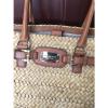 Michael Kors HAMILTON Straw Lg Tote Bag Corn Husk Natural Straw / brown Leather #2 small image