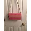 A Beautiful Straw Etienne Aigner Purse Shoulder Bag! Pink(fushia) Stripes