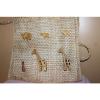 Woven Straw Tote Lined Wooden Elephants Giraffes Braided Straps Beach Bag A2 #3 small image