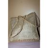 Woven Straw Tote Lined Wooden Elephants Giraffes Braided Straps Beach Bag A2 #5 small image