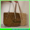 LDLF-005 hand crochetted raffia handbag natural straw beach bags #3 small image