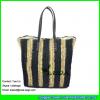 LDLF-053 wholesale crochet handbag striped raffia knitting straw tote bag #1 small image