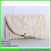 LDYP-052 retail lady fashion evening handbag ice cream color cornhusk straw handmade woven clutches #2 small image