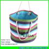 LDZB-007 colorful paper straw tote bag striped straw beach bag 2017 for girls #2 small image