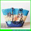 LDMC-073 beaded handles embroidery seashell star straw beach bag