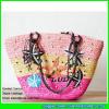LDMC-073 beaded handles embroidery seashell star straw beach bag #2 small image