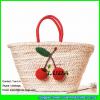 LDYP-113 2017 new design straw bags crochetet cherry beach straw tote bag