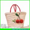 LDYP-113 2017 new design straw bags crochetet cherry beach straw tote bag
