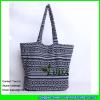 LDFB-003 extra large black&white sadu woven tote bag for girls #1 small image