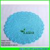 LDTM-035 wholesale table mat hand crochet round shape foldable paper straw placemat #1 small image