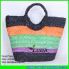 LDYP-005 cestal ninas playa camiceta blanca manga larga ninos cornhusk make colorful lady hobo straw bag