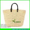 LDLF-025 lady knitted shopper bag 2017 summer natural straw raffia tote #1 small image