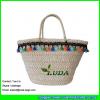 LDYP-009 2017 hot sale fringe straw bag for women summer basket straw tote #1 small image