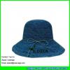 LDMZ-009 lake blue women large brim straw hats hand crocheted packable raffia hats #1 small image