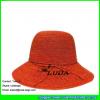 LDMZ-009 lake blue women large brim straw hats hand crocheted packable raffia hats #2 small image