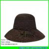 LDMZ-009 lake blue women large brim straw hats hand crocheted packable raffia hats #3 small image