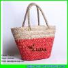 LDYP-077 seagrass and cornhusk straw mixed plaited straw beach bag for summer 2017