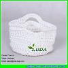 LDMX-001 white cotton rope women crochet handbag handmade macrame tote #1 small image