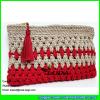LDMX-011 striped women clutch tassel party bag hand crochet straw macrame clutch #1 small image