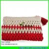 LDMX-011 striped women clutch tassel party bag hand crochet straw macrame clutch