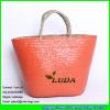 LDSC-102 white star painted straw bags handwoven water grass straw beach bag #2 small image