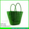 LDSL-077 candy color straw bag pp tube woven basket tote bag #2 small image