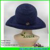 LDMZ-010 big brim visor raffia beach hats hand crochetting  straw women raffia hat #2 small image