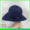 LDMZ-010 big brim visor raffia beach hats hand crochetting  straw women raffia hat #3 small image