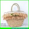 LDSC-034 natural raffia macrame tote bag 2017 new design water grass straw bag