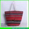 LDFB-008 cotton rope handles beach bag red sadu fabric tote bag #2 small image
