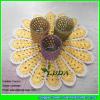 LDTM-038 hand crochet flower shape paper straw table placemat #1 small image