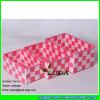 LDKZ-009 pink polypropylene fiber woven tote set of 3 strap shelf storage basket #1 small image