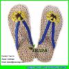 LDSS-003 floral straw flip flops women beach straw slippers #1 small image