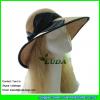 LDMZ-019 black bowknot sun hat large brim raffia beach straw hats