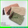 LDZS-161 natural color clutch handbag leather macrame crochet straw handbag #1 small image