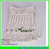 LDMX-003 wooden beaded white cotton rope woven macrame fringe bag #1 small image